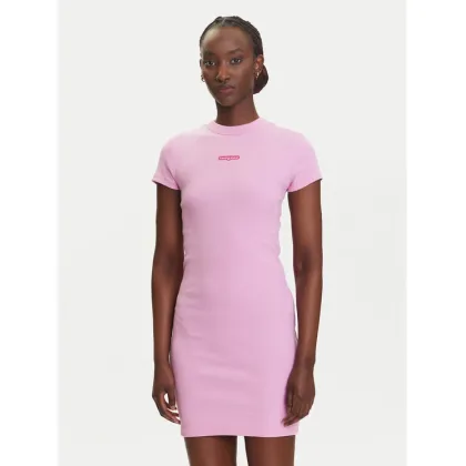 Zdjęcie Tommy Jeans Sukienka codzienna Script DW0DW21186 Różowy Slim Fit