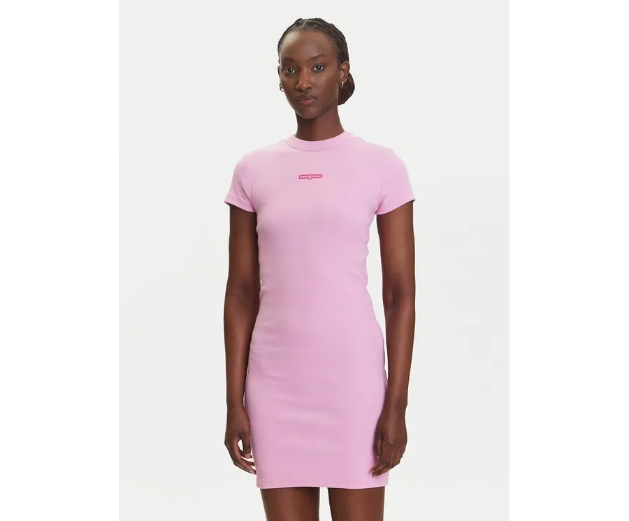 obrazek 1 Tommy Jeans Sukienka codzienna Script DW0DW21186 Różowy Slim Fit