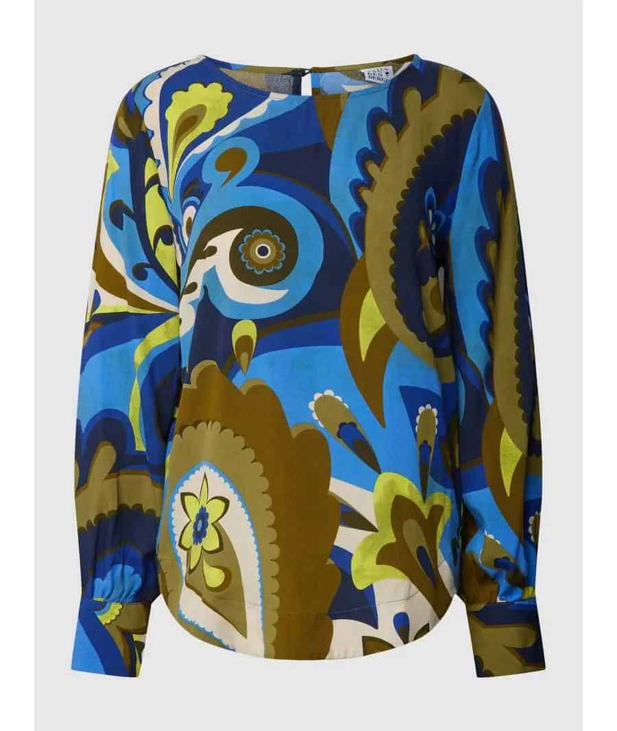 obrazek 1 Bluzka z dekoltem w łódkę model ‘Big Paisley’