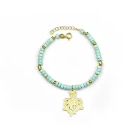 Picture Luxury 18K gold plated silver bracelet with blue aulite