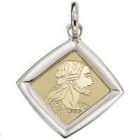 Picture Elegant medallion with Christ 15x15mm