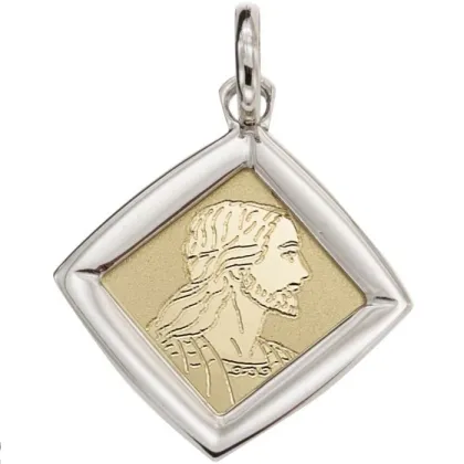 Zdjęcie Elegancki medalik z Chrystusem 15x15mm