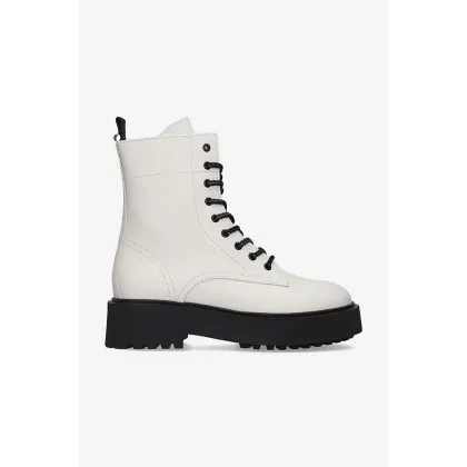 Zdjęcie Filling Pieces workery skórzane Jenn damskie kolor biały na płaskim obcasie 55628221812