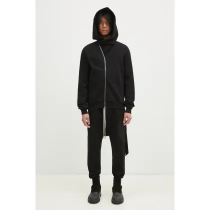 Zdjęcie Rick Owens bluza bawełniana Mountain męska kolor czarny z kapturem gładka DU01E3286.F