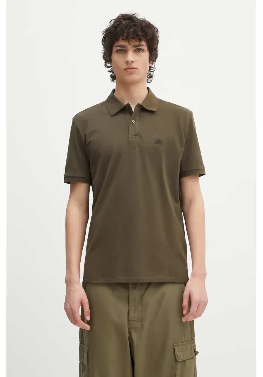 obrazek 1 C.P. Company polo męski kolor zielony gładki 18CMPL065A005263W
