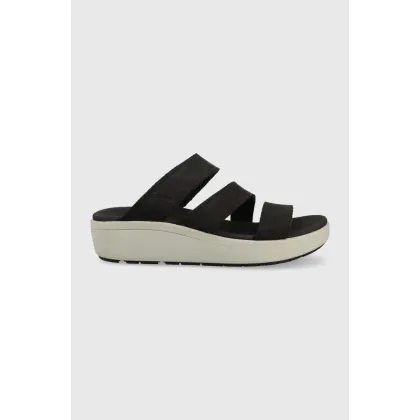 Zdjęcie Keen klapki zamszowe damskie kolor czarny na koturnie 1027271-black