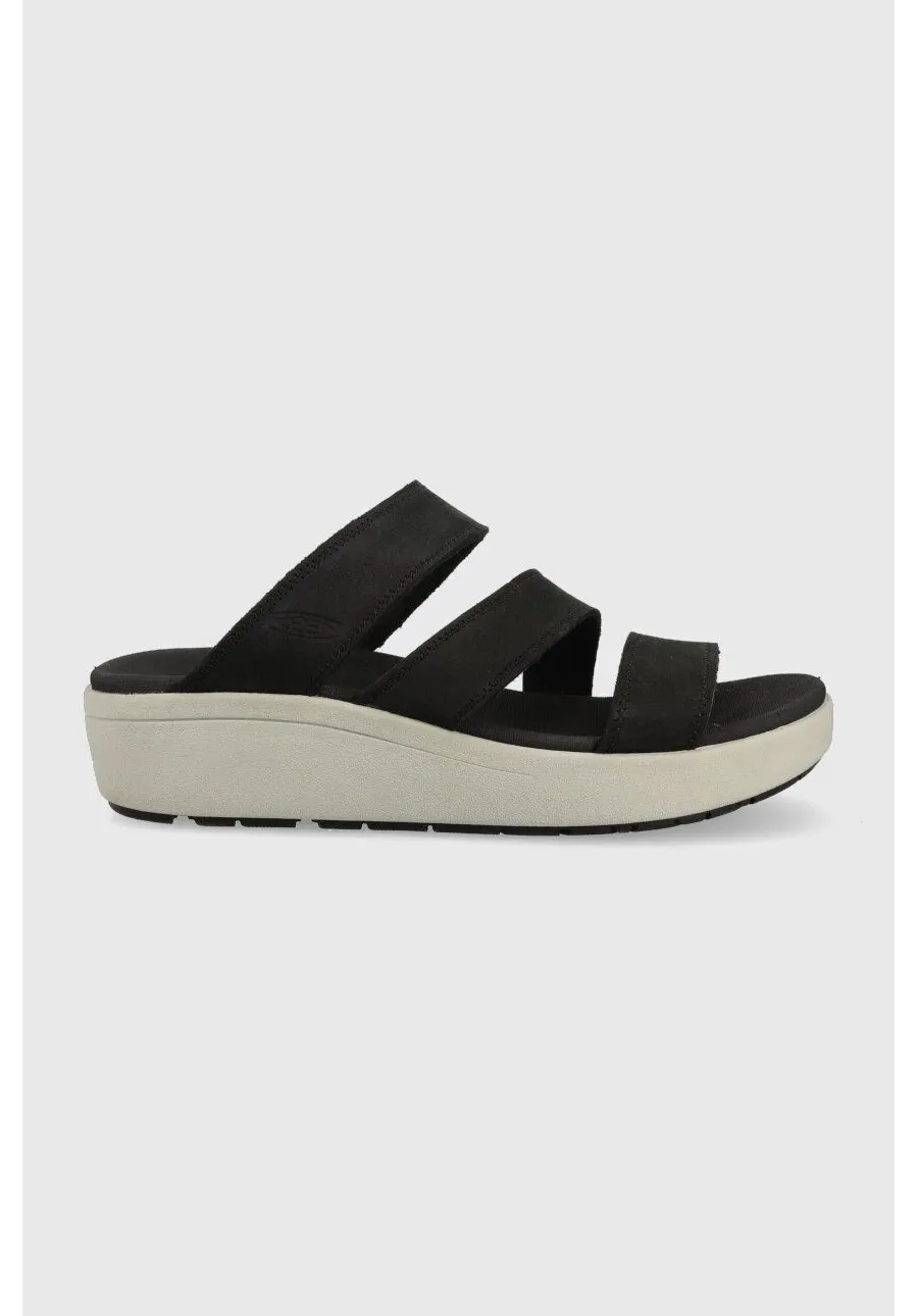 obrazek 1 Keen klapki zamszowe damskie kolor czarny na koturnie 1027271-black