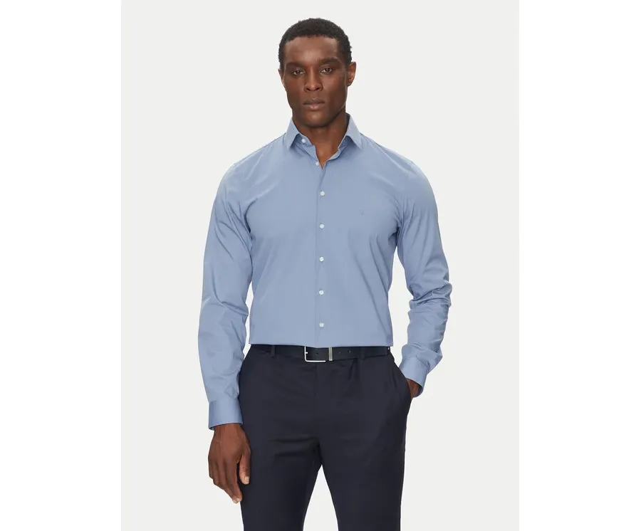 obrazek 1 Calvin Klein Koszula Poplin Stretch Slim Shirt K10K108229 Niebieski Slim Fit