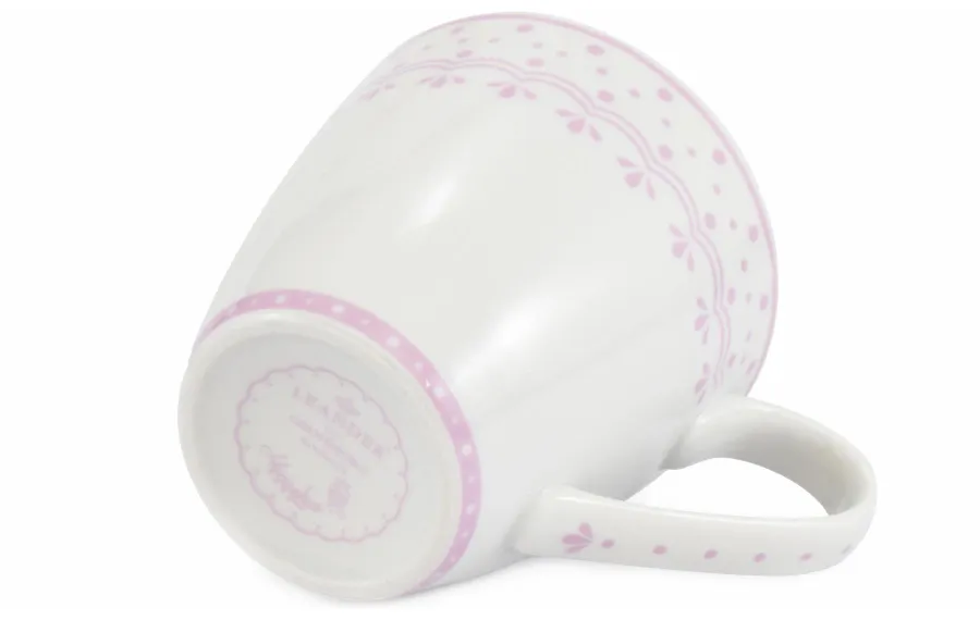 obrazek 2 Czeski kubek z porcelany z różowym zdobieniem z kolekcji HyggeLine – wariant 1 - Leander