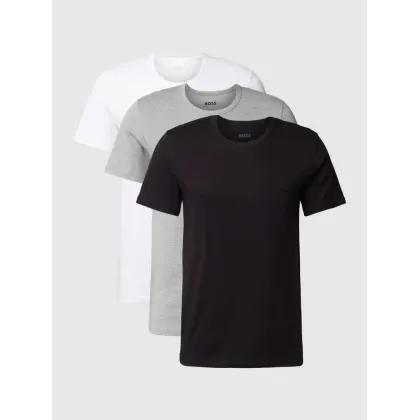 Zdjęcie T-shirt z wyhaftowanym logo, w zestawie 3 szt., model ‘Classic’