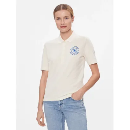 Zdjęcie Tommy Hilfiger Polo Reg Crest Emb Polo Ss WW0WW41061 Écru Regular Fit