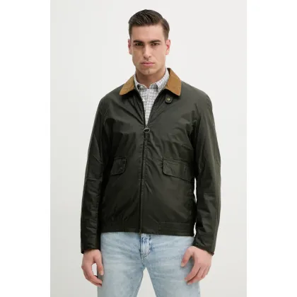 Zdjęcie Barbour kurtka bawełniana Newbury Wax Jacket kolor zielony przejściowa MWX2449
