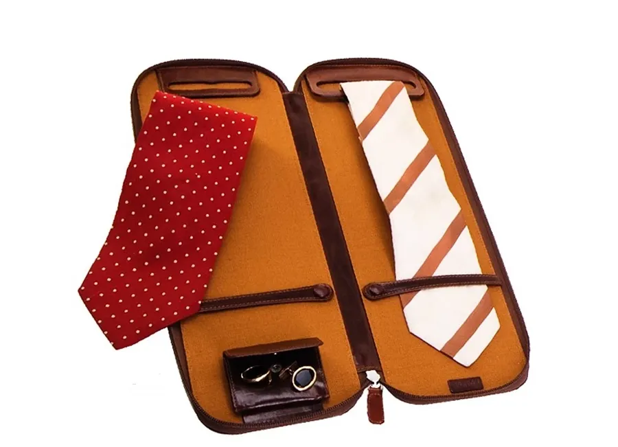 picture 1 Leather travel case - for ties and cufflinks - Absolute Breton