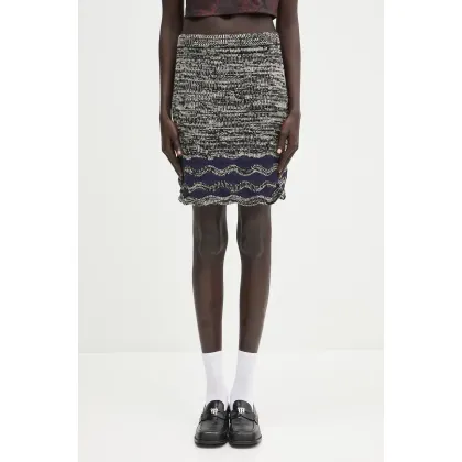 Zdjęcie Wales Bonner spódnica Shade Knit kolor granatowy mini rozkloszowana WS25KN26.KN04.5100