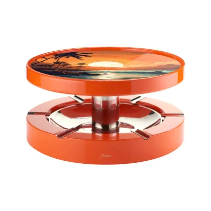 Picture Elite ashtray made of wood, stainless steel and glass