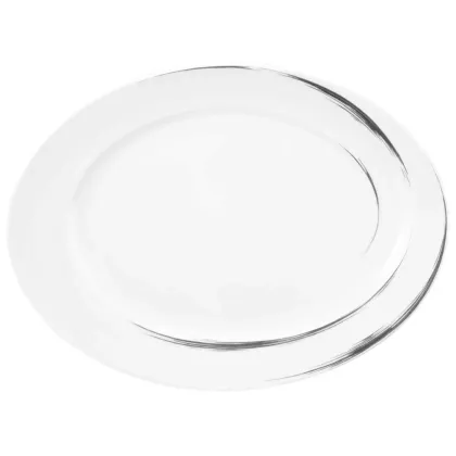 Zdjęcie Piękny porcelanowy owalny półmisek zdobiony szarym wzorem - Seltmann Weiden