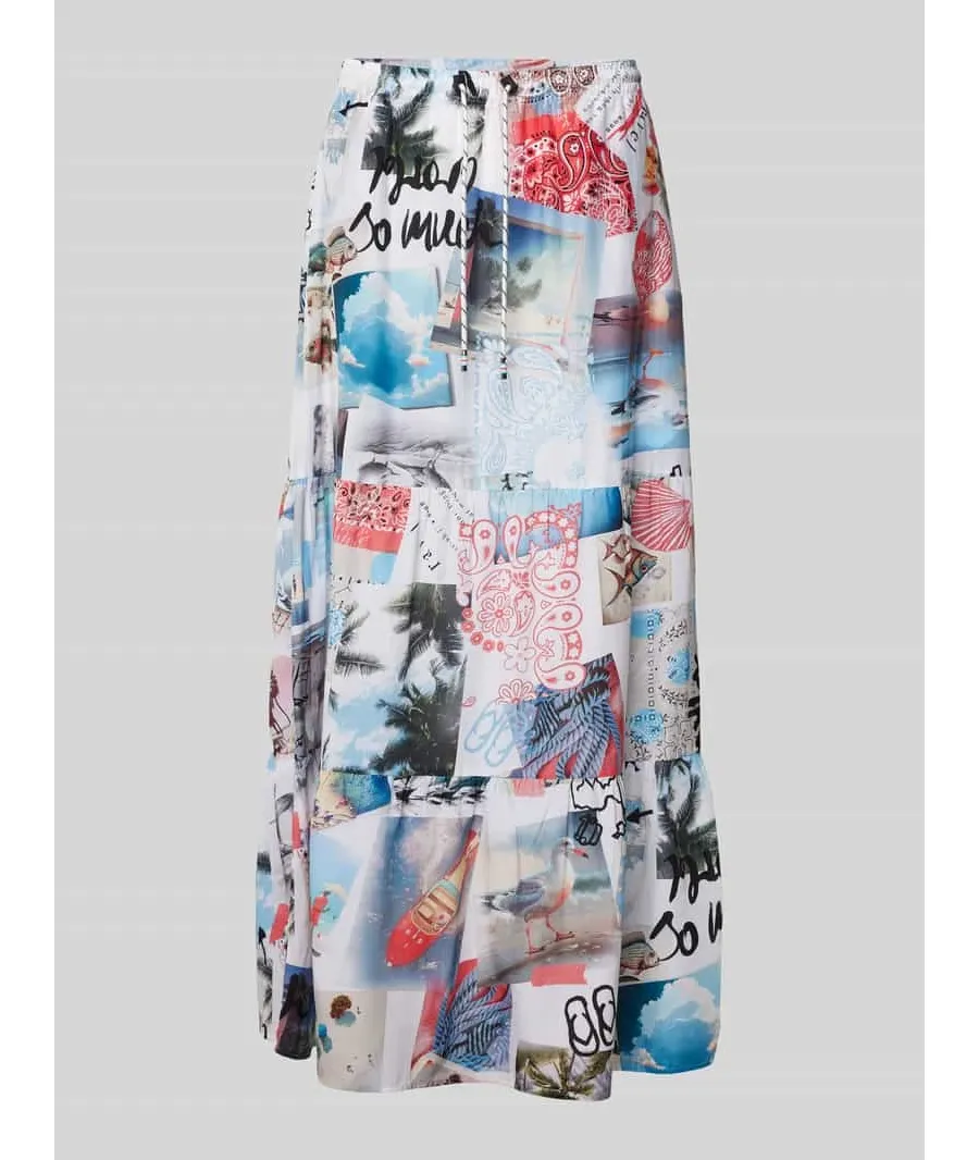 obrazek 1 Długa spódnica ze wzorem na całej powierzchni z mieszanki bawełny i wiskozy