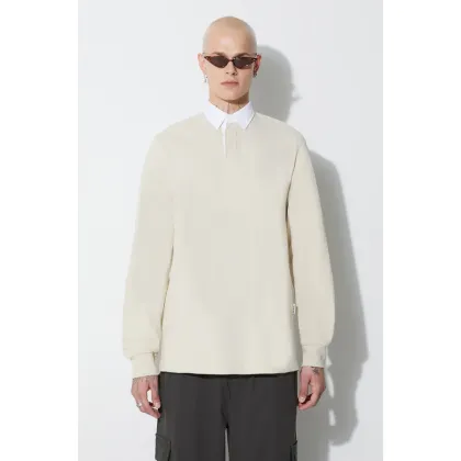 Zdjęcie Taikan longsleeve bawełniany L/S Polo Shirt kolor beżowy gładki TK0007.CRM