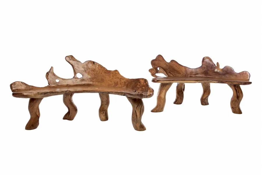 obrazek 2 Dekoracyjna ławka średniej wielkości z drewna tekowego