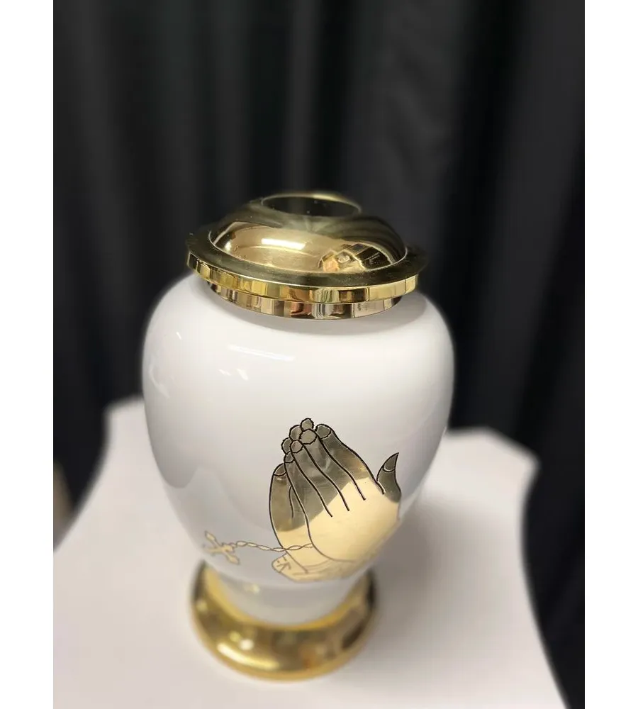 obrazek 3 Piękna biała urna ze złotymi zdobieniami