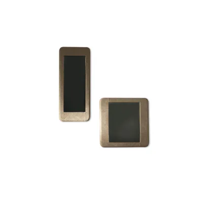 Zdjęcie Przydymione lustro z ręcznie plecioną skórzaną ramą 80x50cm - Ulivi Salotti