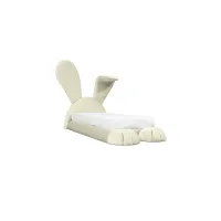 Picture A child's bed in the shape of a yellow rabbit