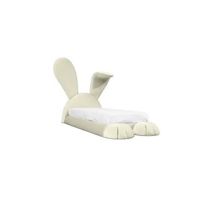 Picture A child's bed in the shape of a yellow rabbit