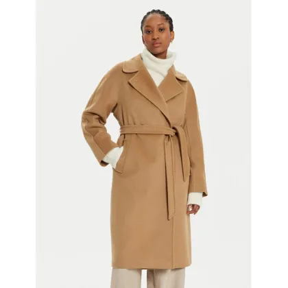 Zdjęcie Weekend Max Mara Płaszcz wełniany Cascia 2425016082 Beżowy Regular Fit