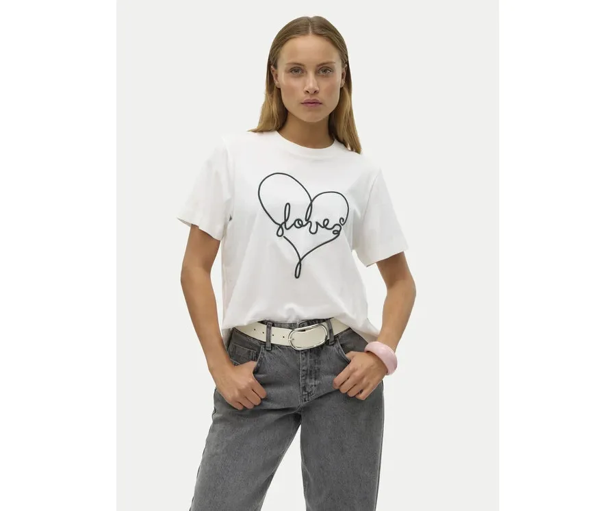 obrazek 1 Vero Moda T-Shirt Fea 10321312 Biały Loose Fit