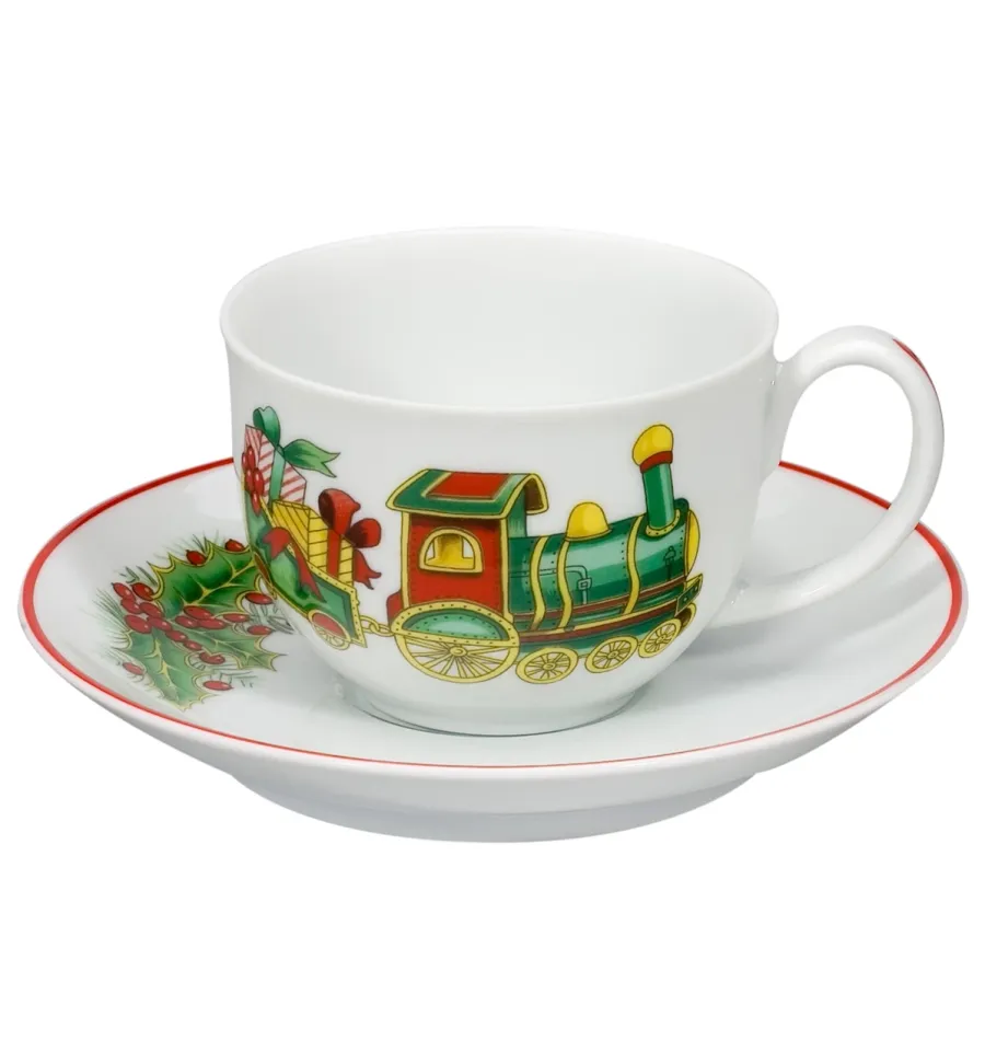 obrazek 3 Porcelanowy zestaw 6 filiżanek do kawy ze spodkami ze świątecznej kolekcji Christmas Magic - Vista Alegre