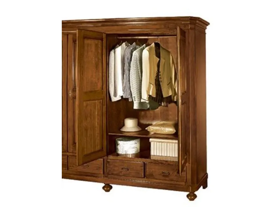 obrazek 2 Włoska, elegancka szafa - 4 drzwi, 4 szuflady, 2 półki, 2 drążki - Zanini