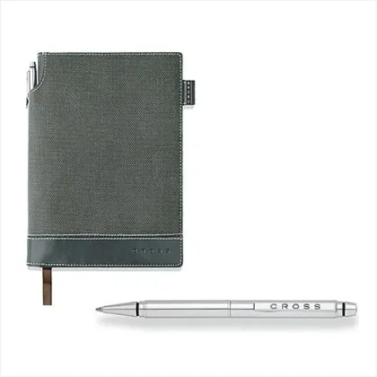 Zdjęcie Wytworny, szary notes z długopisem - o dwóch wymiarach!