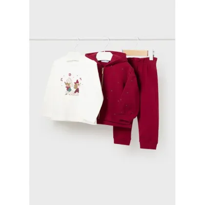 Zdjęcie Mayoral Komplet bluza, bluzka i spodnie 2825 Czerwony Regular Fit