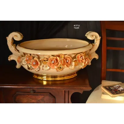 Picture High-quality ceramic flower pot as a stylish decoration for the living room