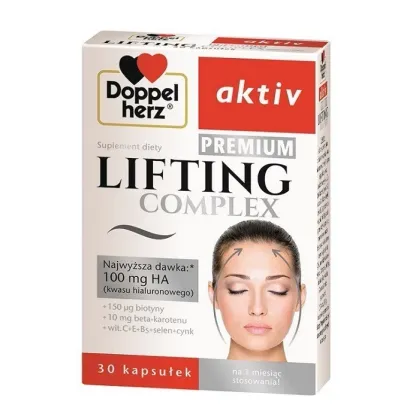 Zdjęcie Doppelherz Aktiv Lifting Complex Premium, Suplement diety pomagający zachować młody wygląd skóry, Kapsułki DOPPELHERZ
