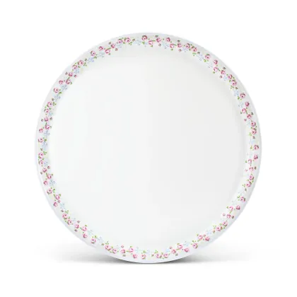 Zdjęcie Piękna porcelanowa okrągła taca zdobiona subtelnym motywem róży - Leander