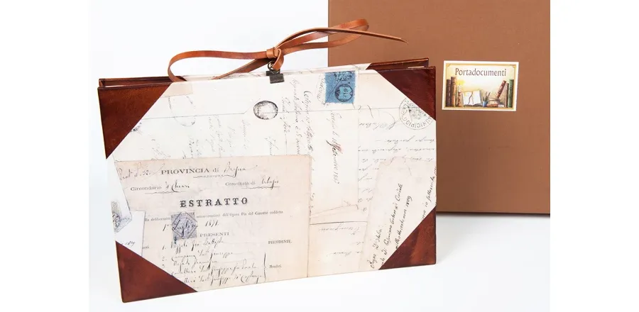 picture 1 Portadocumenti Grande Pelle e Carta - Briefcase