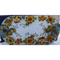 Picture Exclusive countertop made of volcanic lava with a sunflower and fruit motif - Ceramiche Valchida