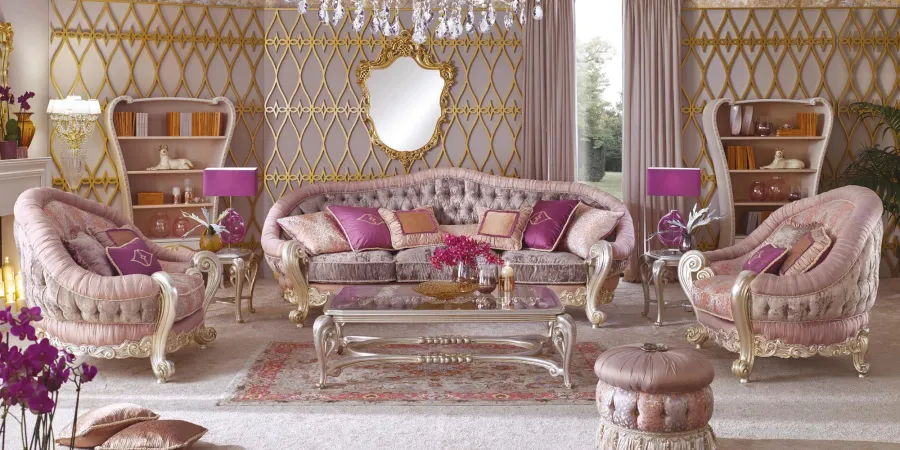 obrazek 3 Włoska różowa trzyosobowa sofa - Morello Gianpaolo