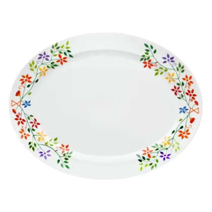 Zdjęcie Porcelanowy duży owalny talerz Vila Verde z delikatnym motywem kwiatowym - Vista Alegre