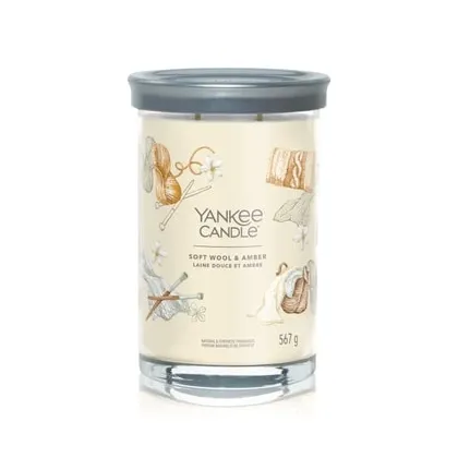 Zdjęcie Yankee Candle Soft Wool & Amber Signature Large Tumbler Świeca zapachowa 567 g