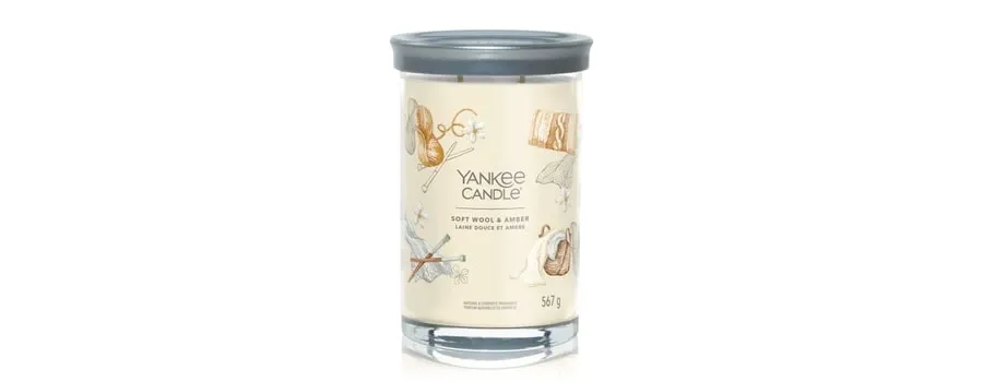 obrazek 1 Yankee Candle Soft Wool & Amber Signature Large Tumbler Świeca zapachowa 567 g