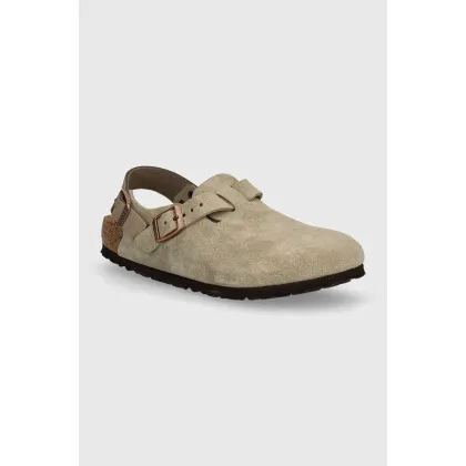 Zdjęcie Birkenstock sandały zamszowe Tokio damskie kolor beżowy 1028323