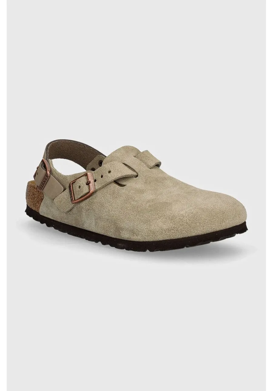 obrazek 1 Birkenstock sandały zamszowe Tokio damskie kolor beżowy 1028323