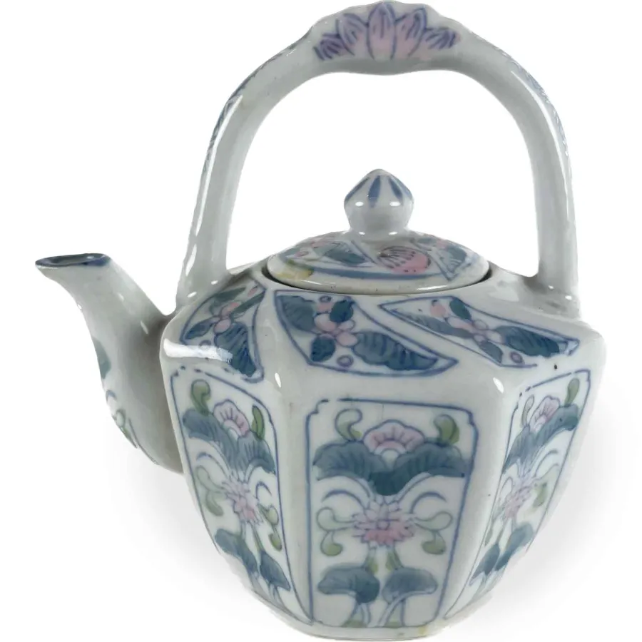 obrazek 3 Niepowtarzalny niebiesko-biały czajniczek porcelanowy z XX wieku