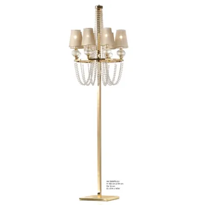 Picture Eight-light floor lamp with Murano glass beads – Il Paralume Marina