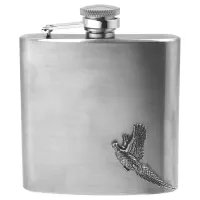 Zdjęcie Elegancka piersiówka z emblematem bażanta dla myśliwego