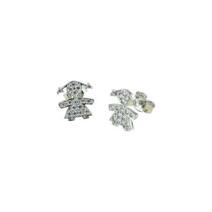 Zdjęcie Kolczyki dziewczęce z cyrkoniami o wymiarach 12x10mm.
