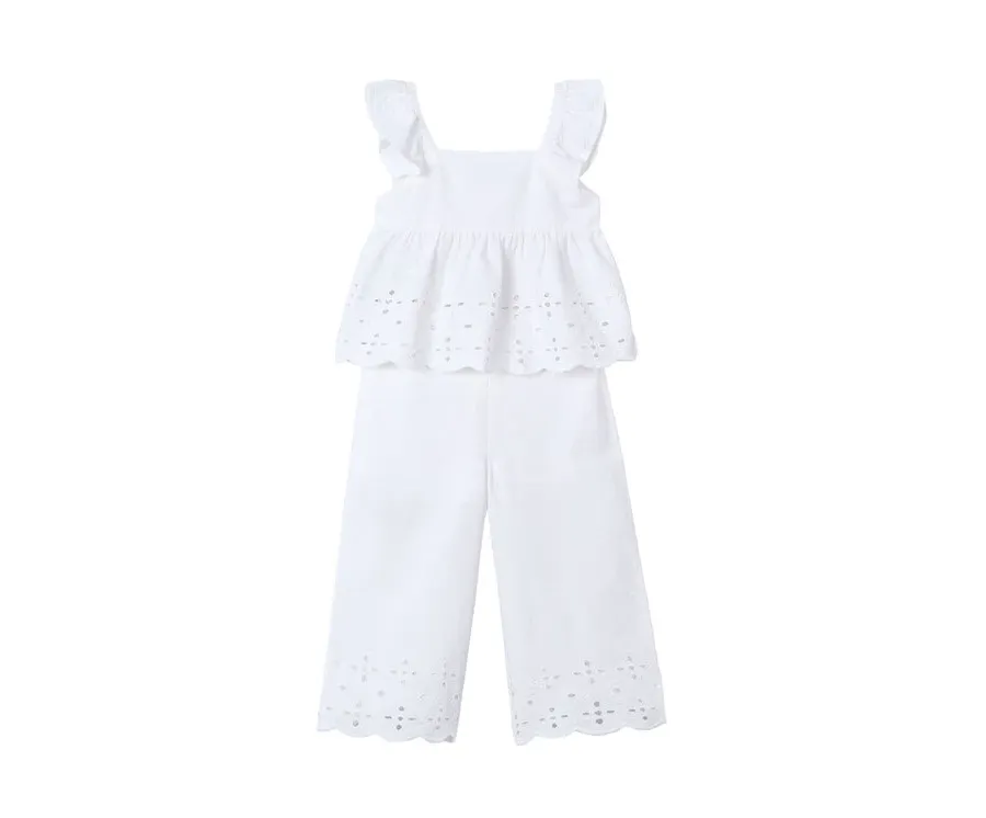 obrazek 1 Mayoral Komplet top i spodnie 3561 Biały Regular Fit