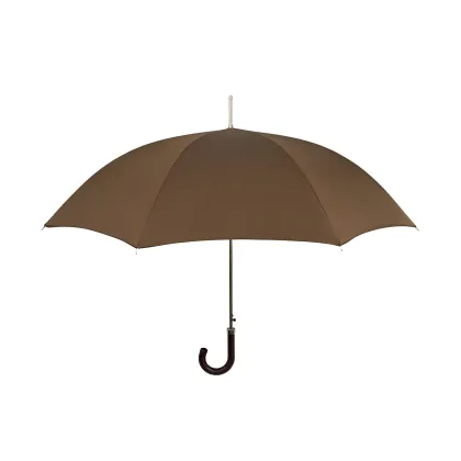 Zdjęcie Luksusowy parasol męski Ø110xL95 cm w kolorze czekoladowym ze skórzaną rączką